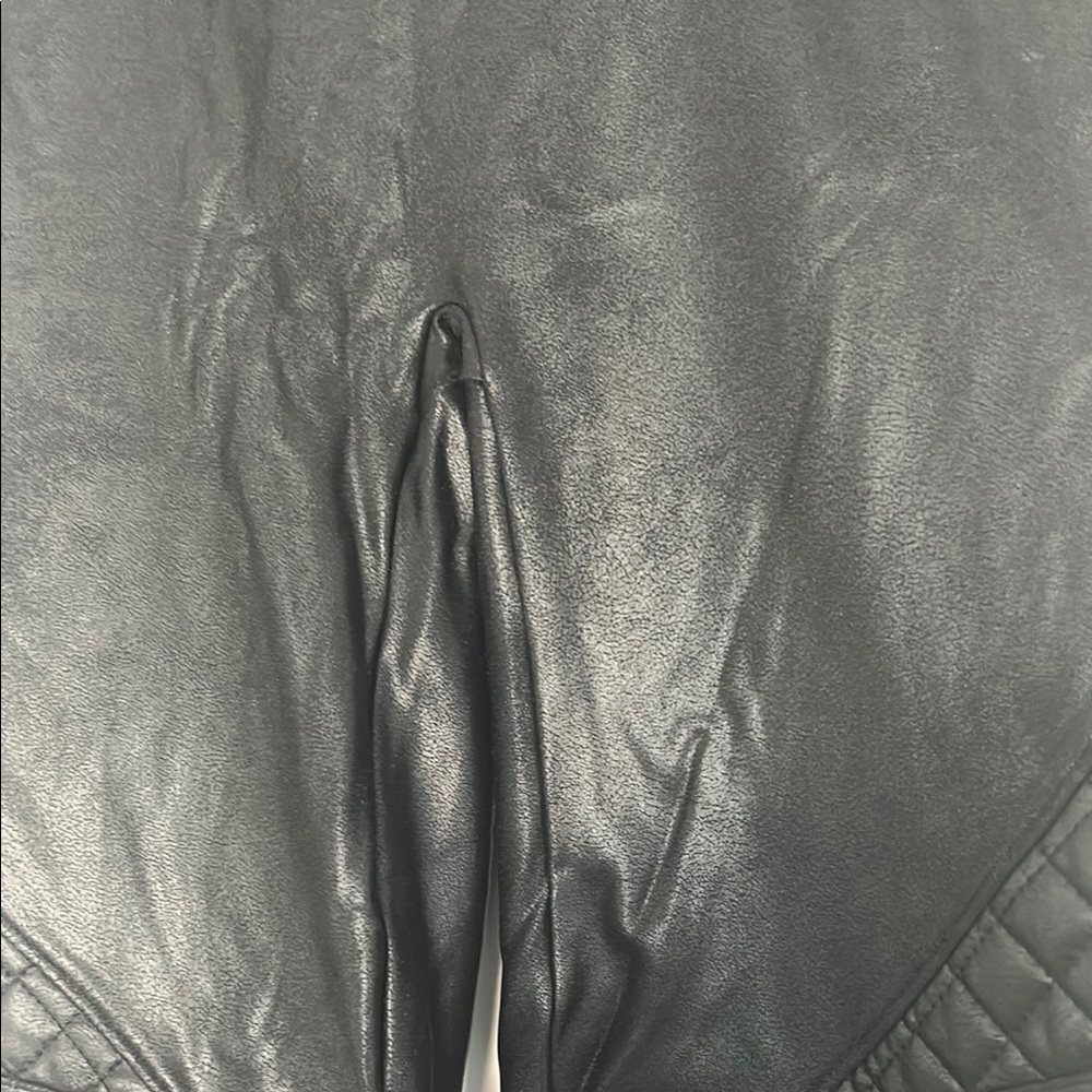 Spanx Black Faux Leather Quilted Leggings - Picture 4 of 4